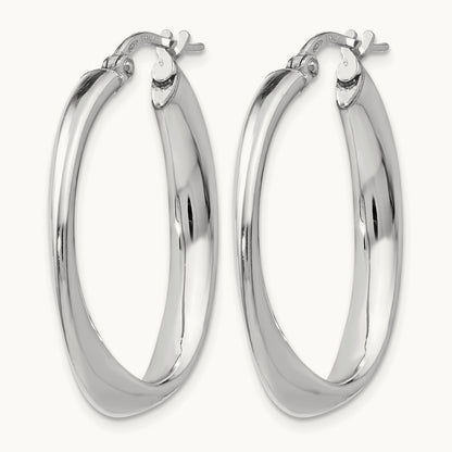 RH- Polished Twisted Oval Hoop Earrings — Leslie's — 31mm