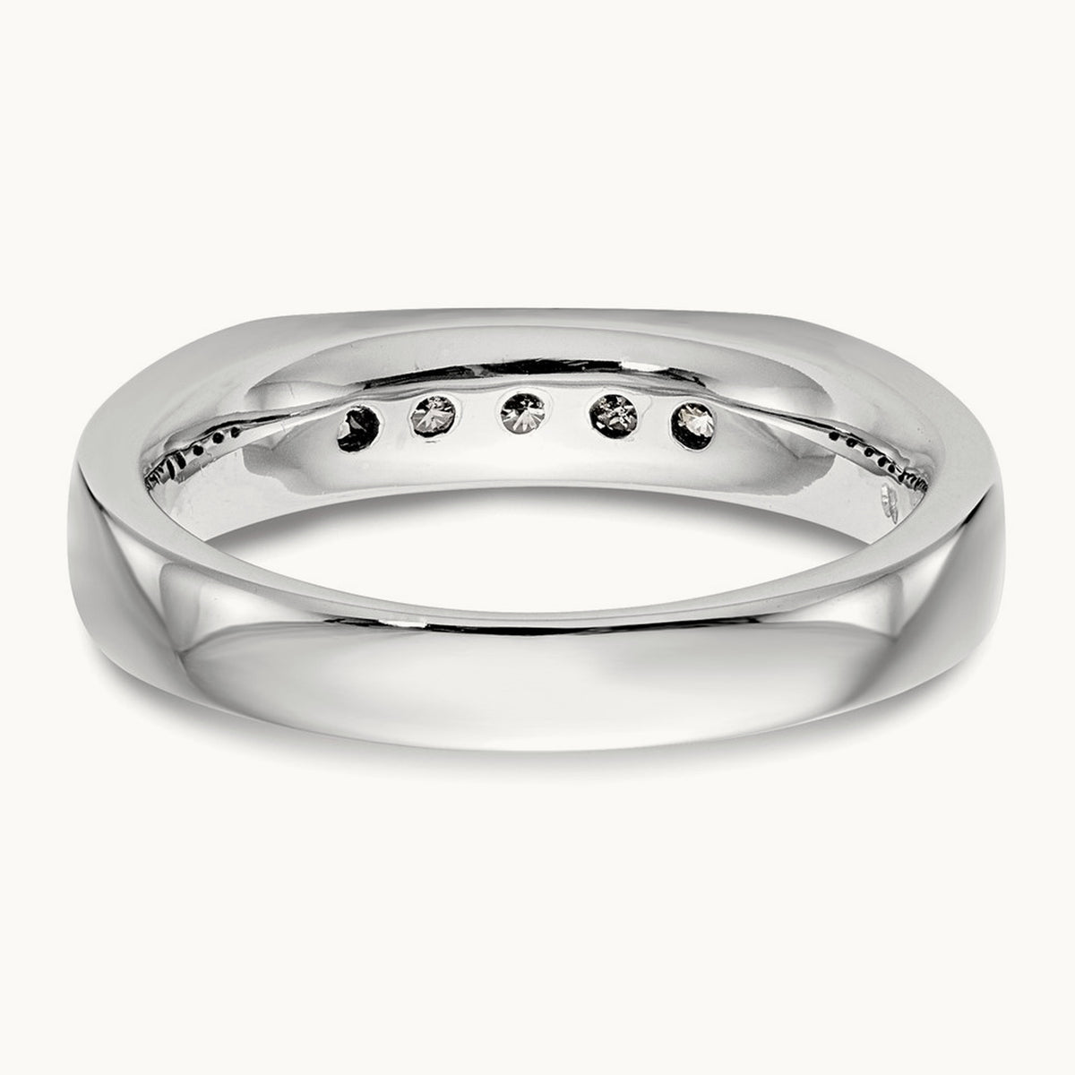 5-Stone Diamond Channel Band, 14K White Gold