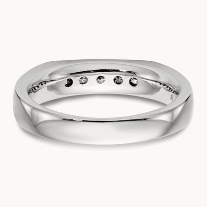 5-Stone Diamond Channel Band, 14K White Gold