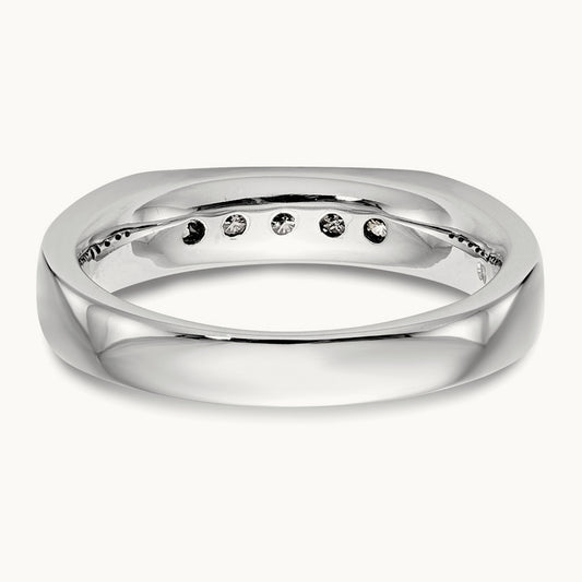 5-Stone Diamond Channel Band, 14K White Gold