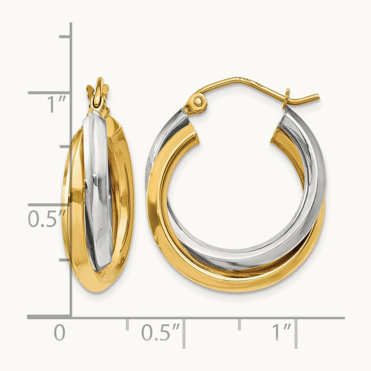 Polished Double Hoop Earrings — 14mm