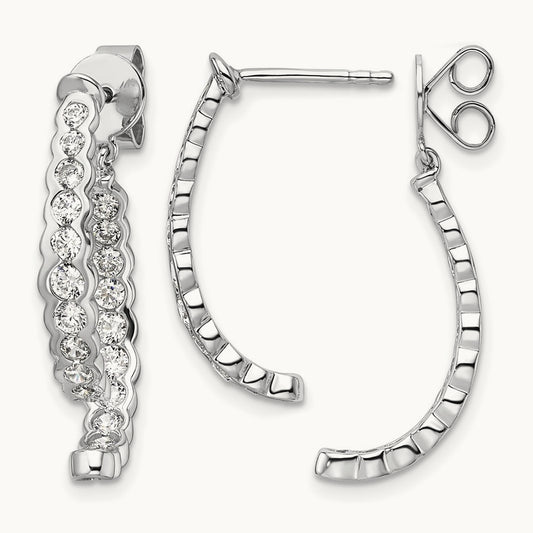 Front/Back Dangle Post Earrings, 1.50 ct tw Lab-Grown Diamond