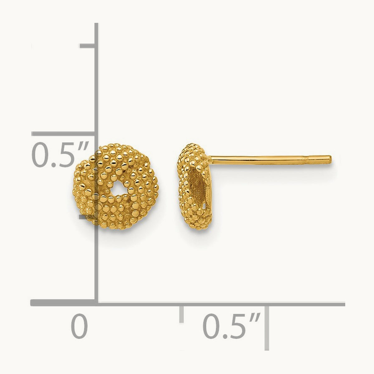 Polished Textured Love Knot Post Earrings, 14K — Leslie's