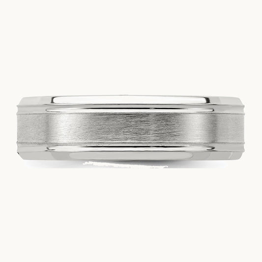 Sterling Silver 6mm Brushed Fancy Band