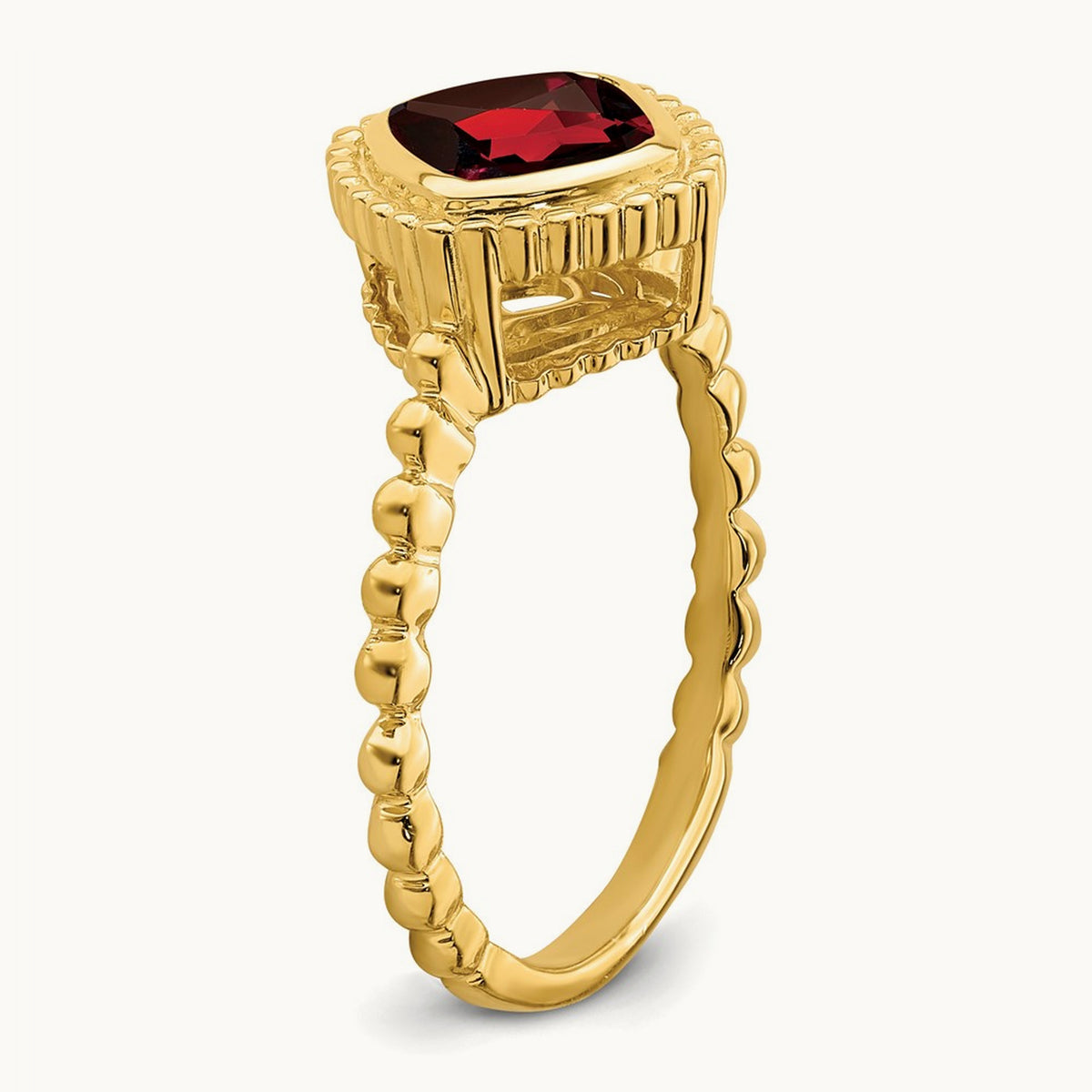 Cushion Garnet Ring, 14K