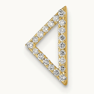 Polished Diamond Triangle Chain Slide, 14K