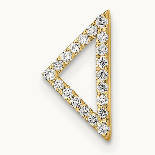 Polished Diamond Triangle Chain Slide, 14K