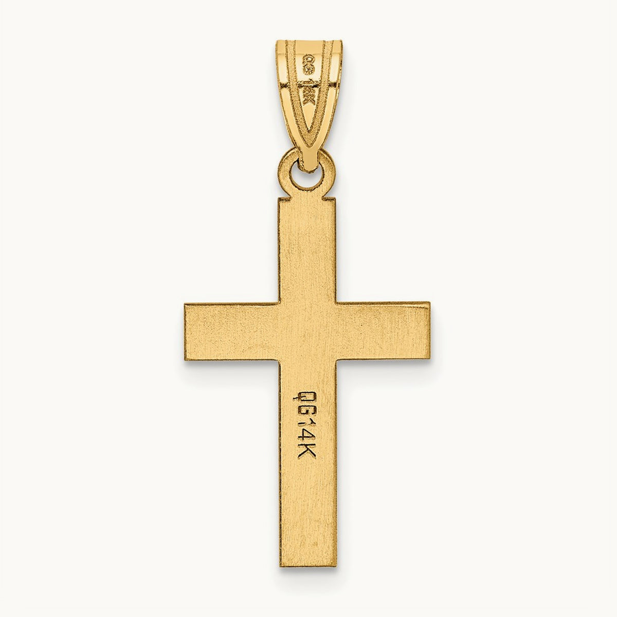 Polished Cross Charm, 14K