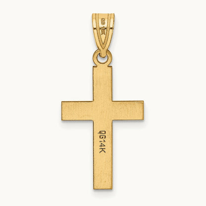 Polished Cross Charm, 14K