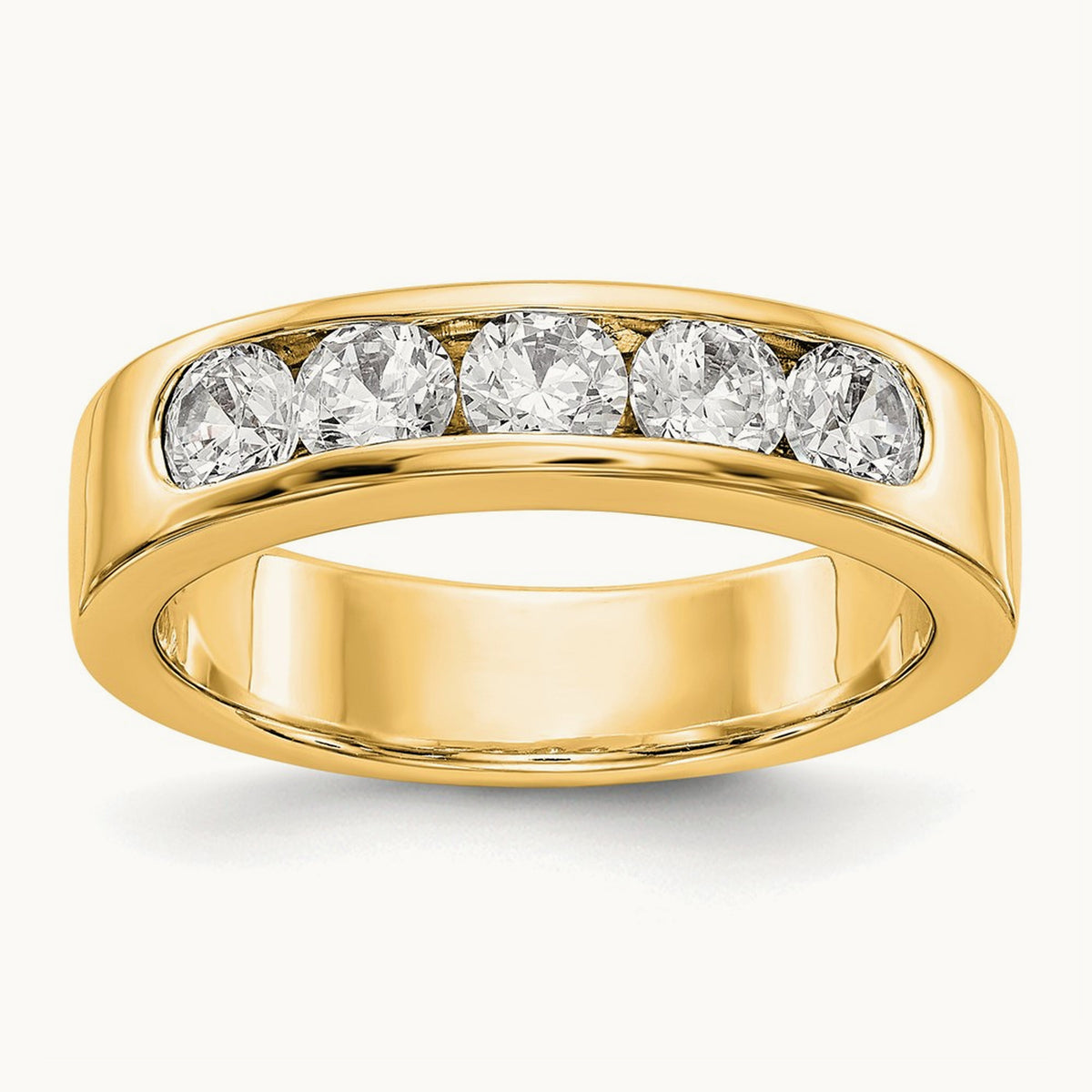 Setting: 5- Stone Closed Channel Band Mounting, 3.8mm — 14K Yellow Gold