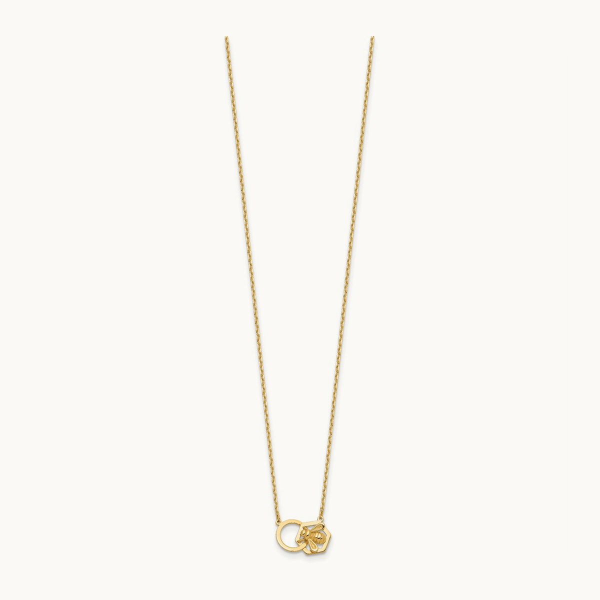 Polished Bee Necklace, 14K