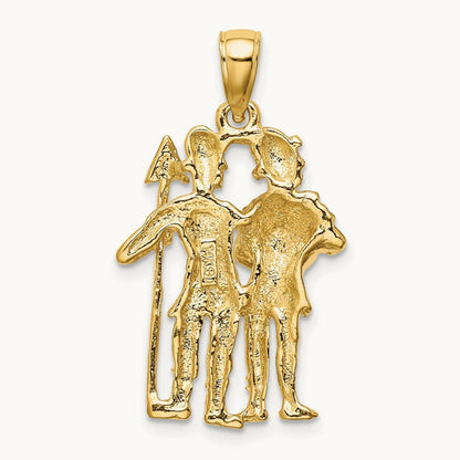 Large Gemini Zodiac Charm, 14K