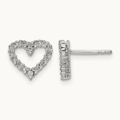 Diamond Heart Earrings — 6.5mm