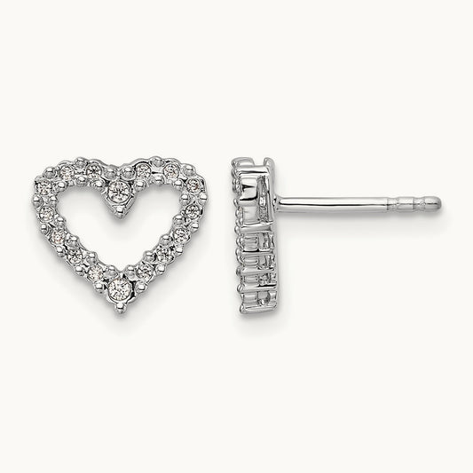 Diamond Heart Earrings — 6.5mm