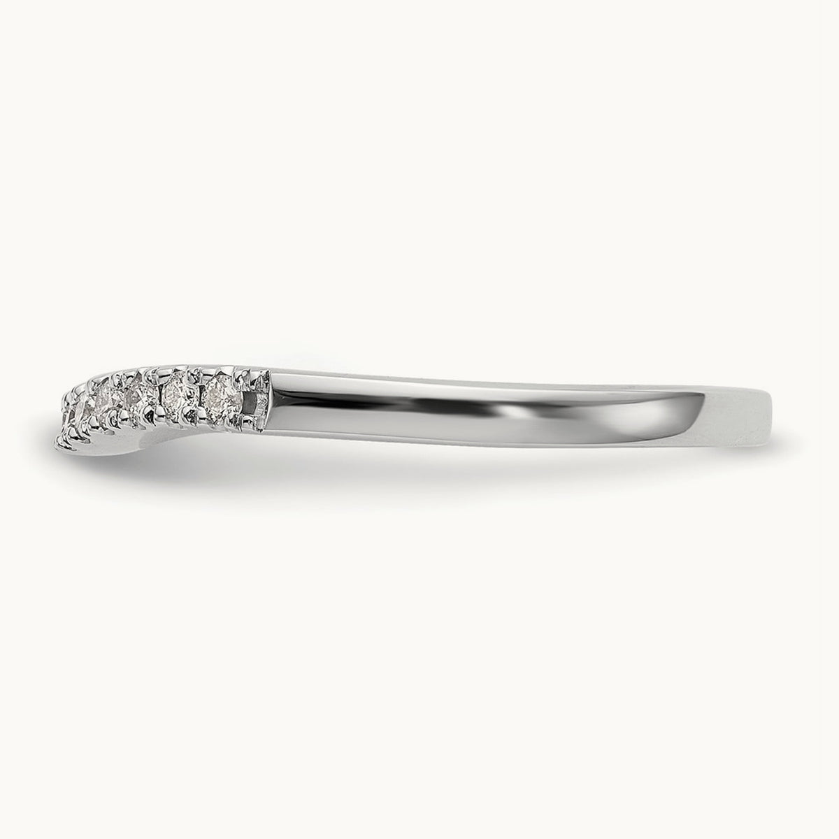 Set of Two White Gold Diamond Bands, 14K