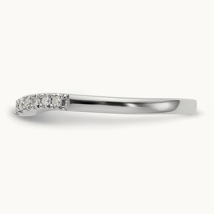 Set of Two White Gold Diamond Bands, 14K