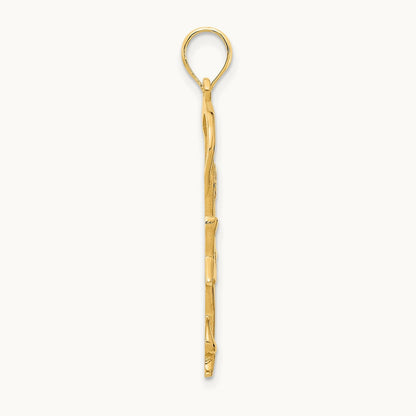 Gymnast w/ Ribbon Pendant, 14K