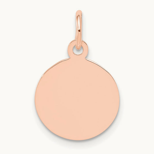 Plain .035 Gauge Circular Engraveable Disc Charm, 14K Rose Gold