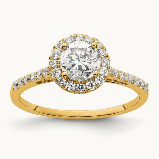 Round Center Semi-Mount Halo Engagement Ring, 0.25 ct tw — 1/4 ct, VS/SI (Great), 14K Yellow Gold