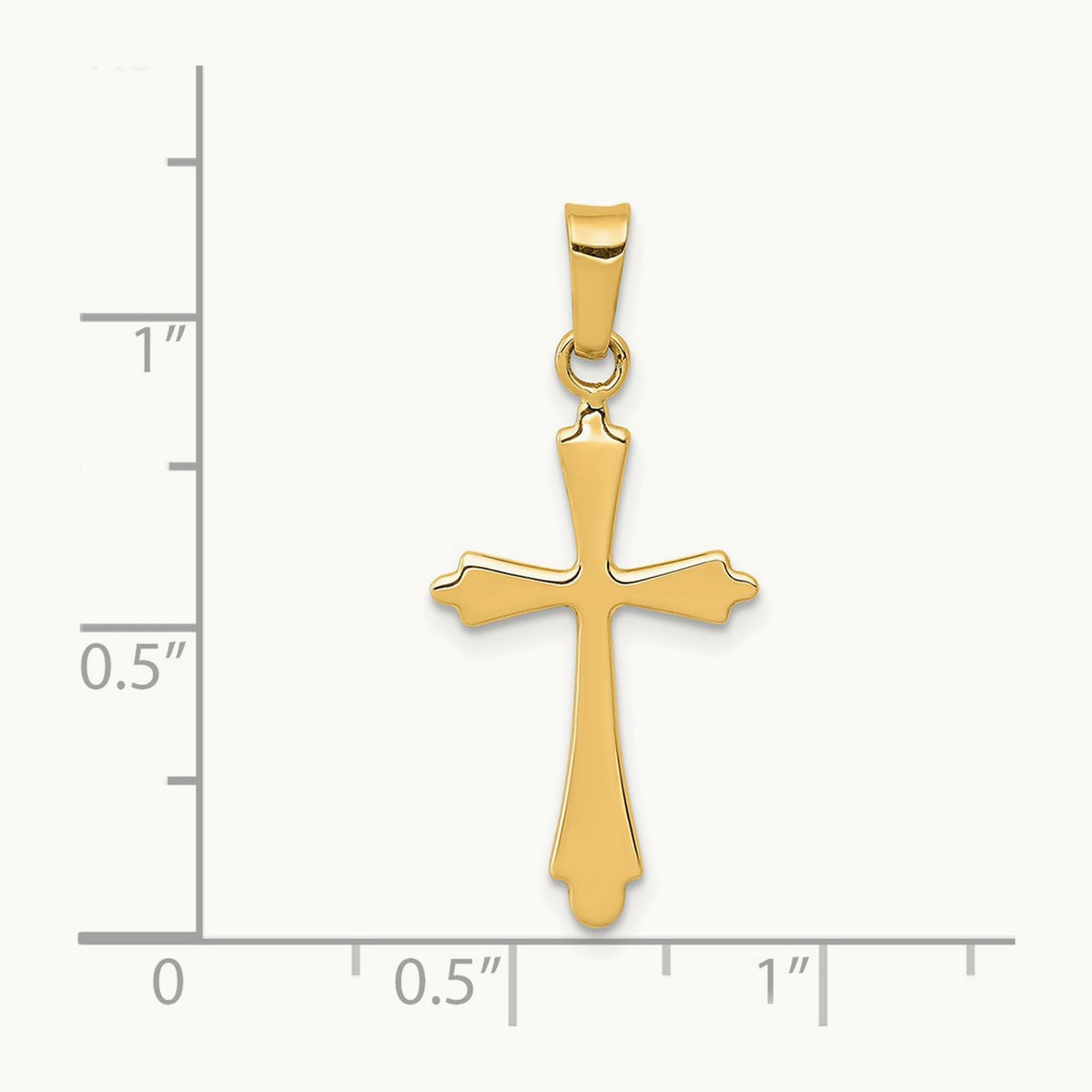 Polished Cross Pendant, 14K