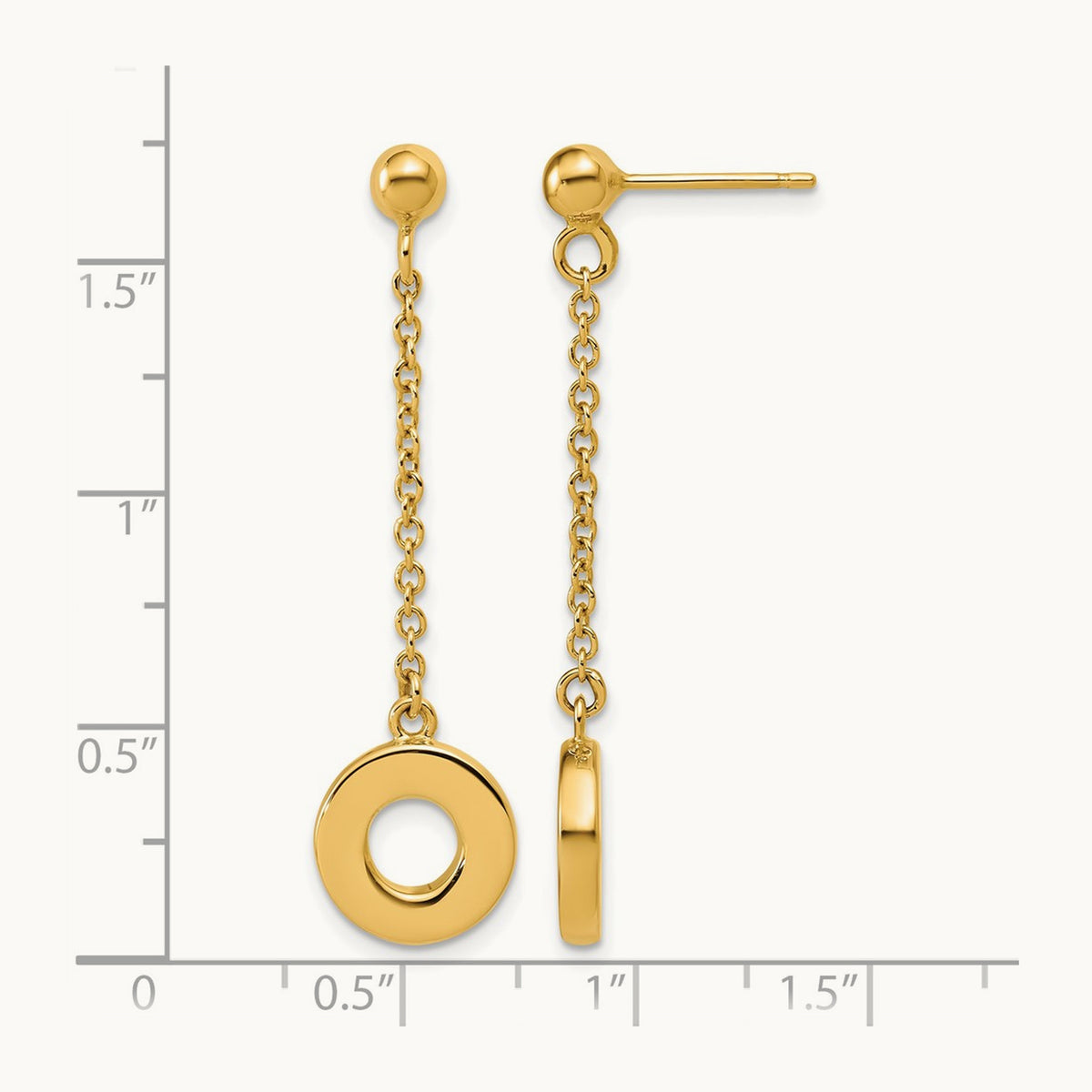 Polished Circle Dangle Post Earrings — Leslie's — photo set