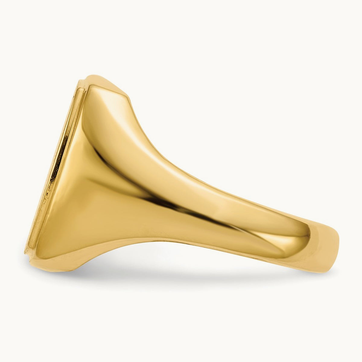13.0x14. Closed Back Mens Signet Ring, 5mm, 14K