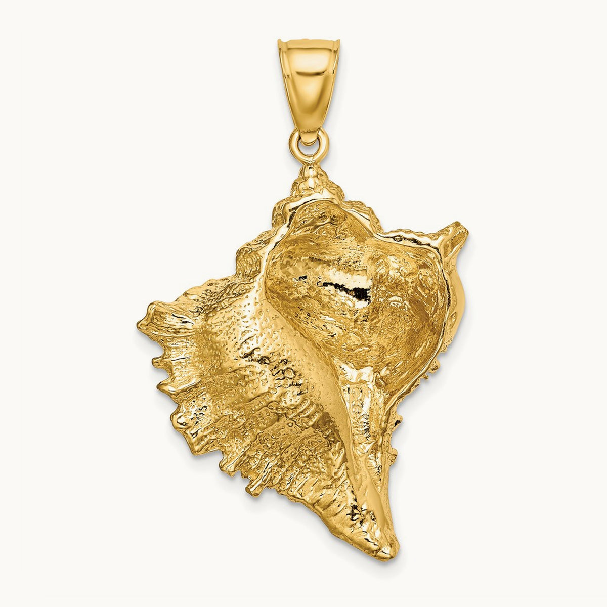 Texture 2-D Conch Shell Charm, 14K