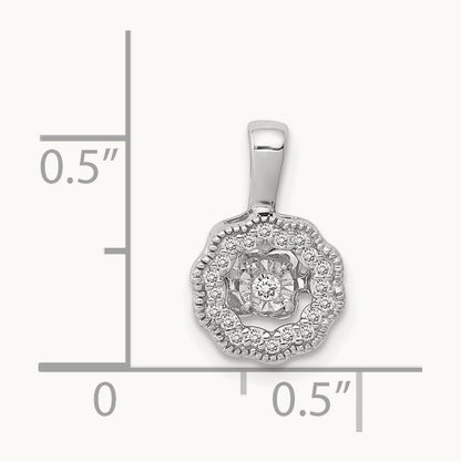 1/10ct. Vibrant Moving Diamond Pendant, 14K White Gold
