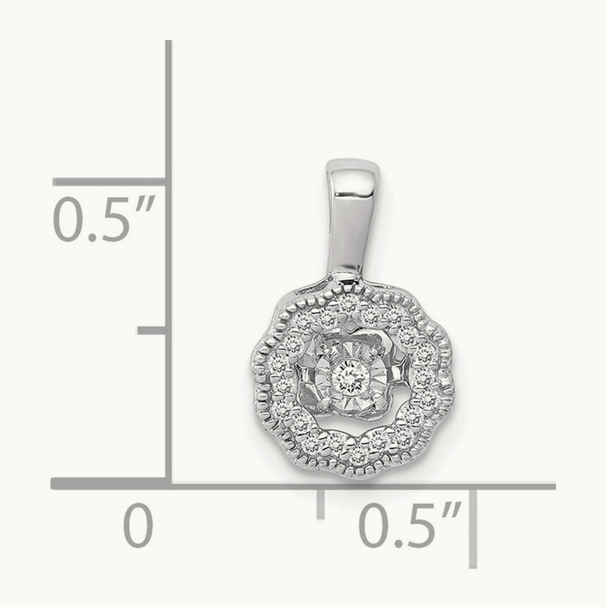 1/10ct. Vibrant Moving Diamond Pendant, 14K White Gold