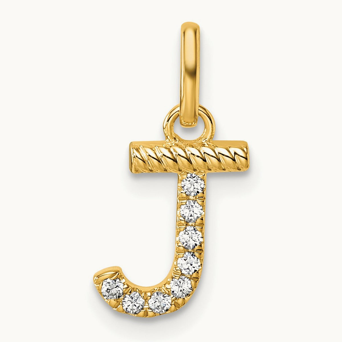 Twisted Diamond Charm — 14K Yellow Gold, J
