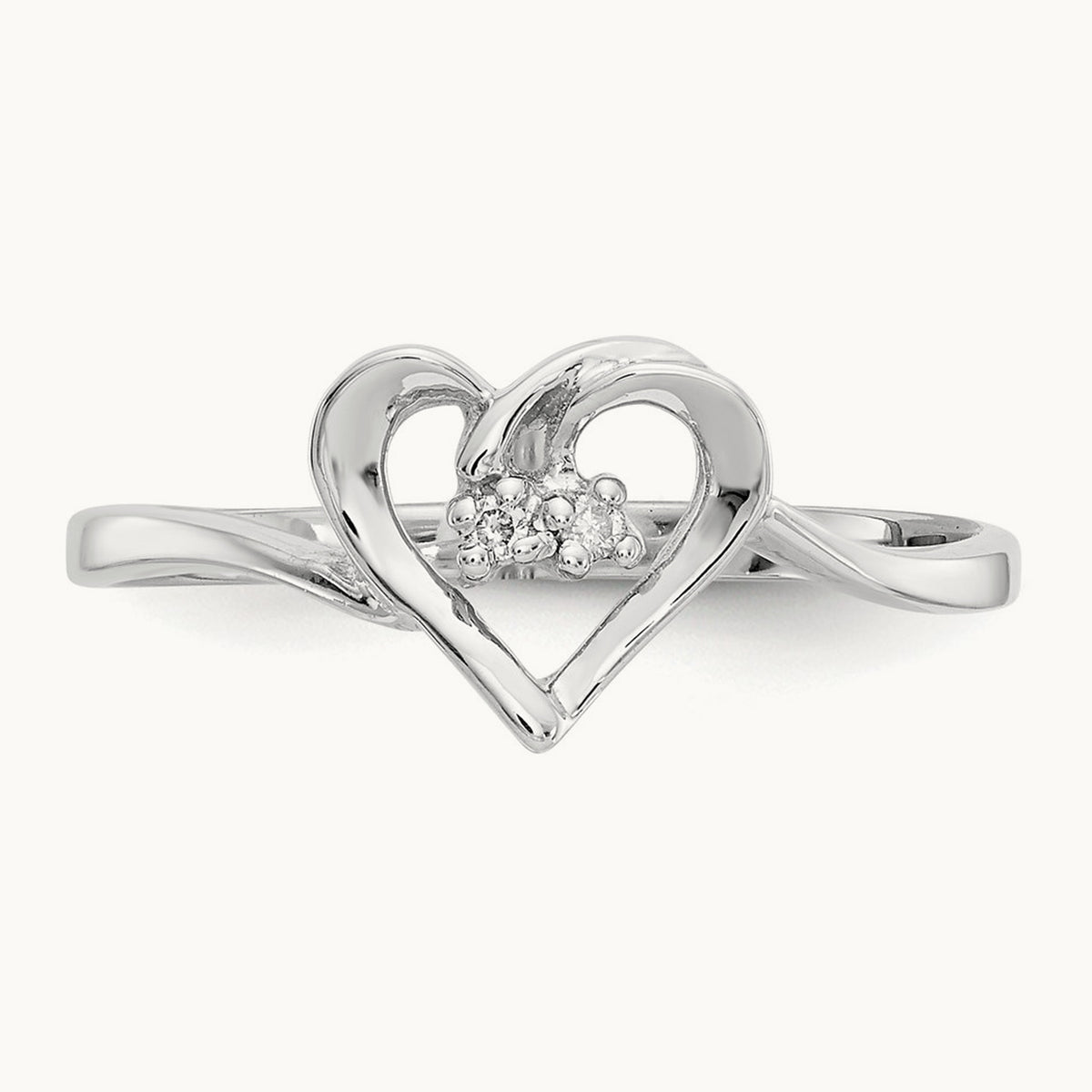 AA Diamond heart ring, 14K White Gold