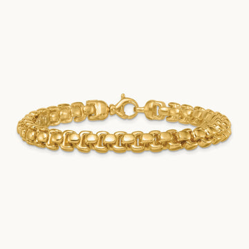 Polished Fancy Square Link Bracelet, 7.5mm, 14K