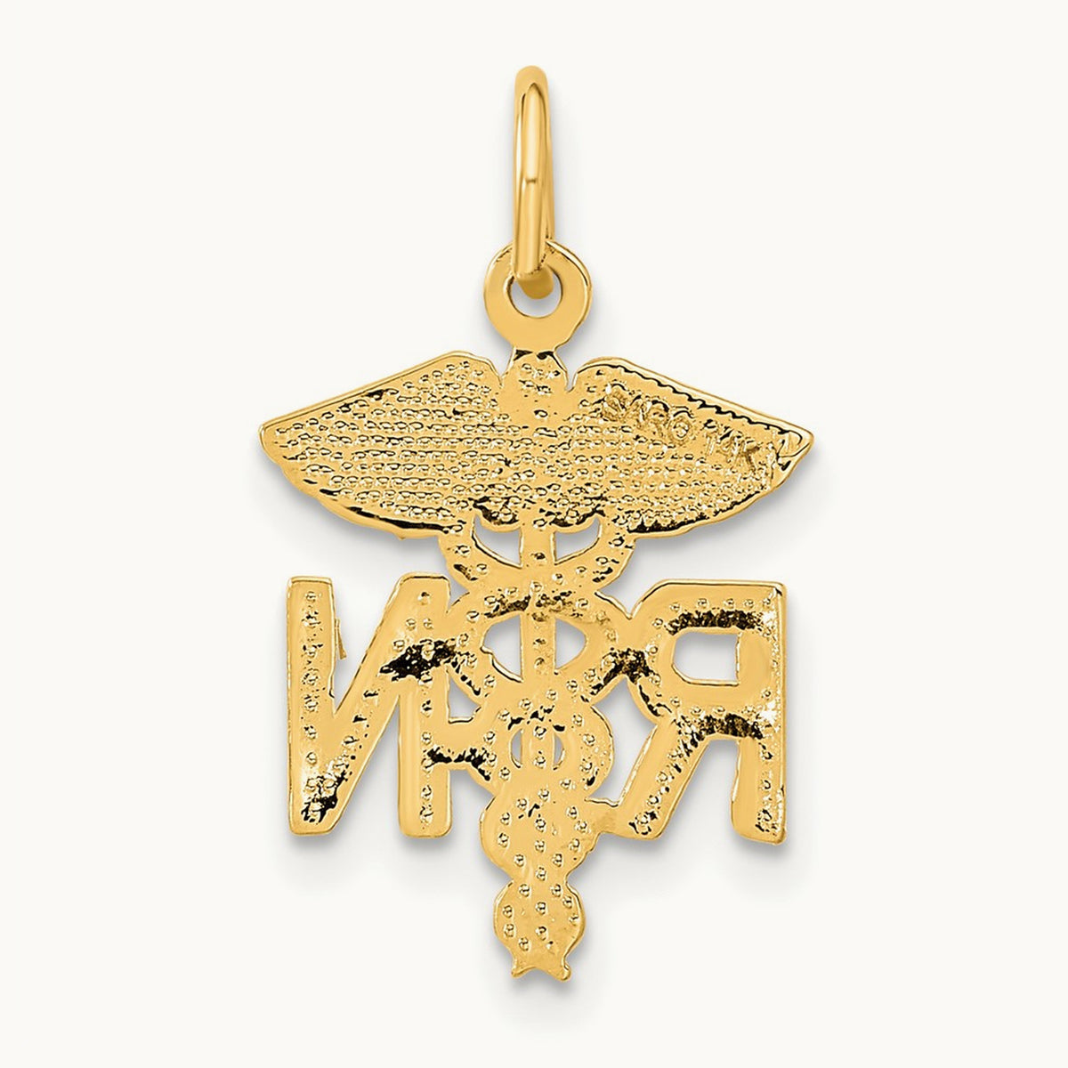 RN Nurse Charm — 14K Yellow Gold, 25mm