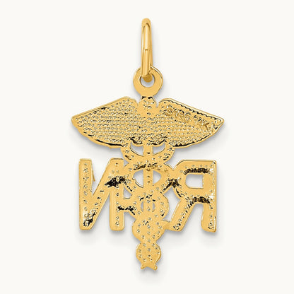 RN Nurse Charm — 14K Yellow Gold, 25mm