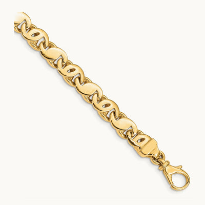 Hand Polished Fancy S-Link Bracelet, 7.3mm, 14K