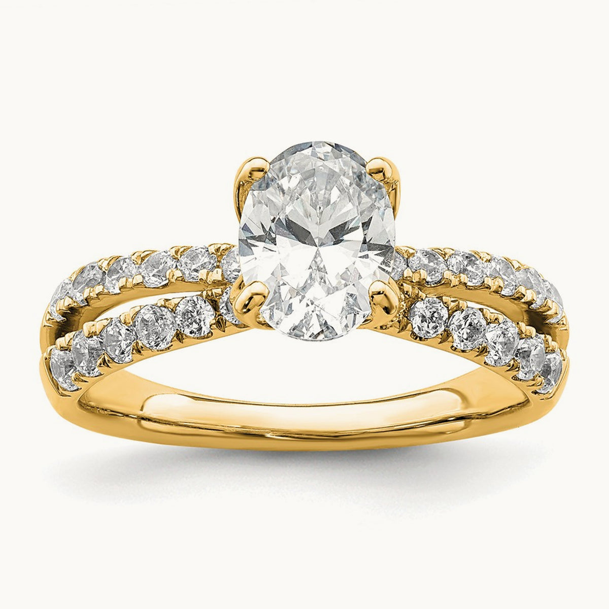 Oval Engagement Ring, 1.50 ct tw Lab-Grown Diamond — 14K Yellow Gold