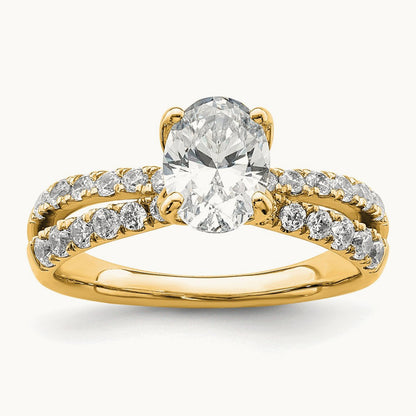 Oval Engagement Ring, 1.50 ct tw Lab-Grown Diamond — 14K Yellow Gold
