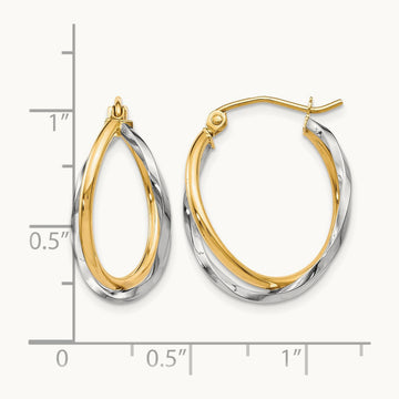 Hinged Hoop Earrings, 10K Two-tone — Leslie's