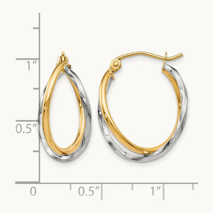 Hinged Hoop Earrings, 10K Two-tone — Leslie's