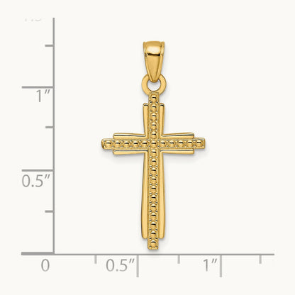 Polished & Textured Fancy Cross Pendant — 34mm