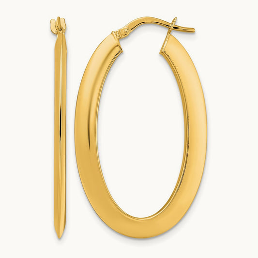 Polished Oval Hoop Earrings — photo set