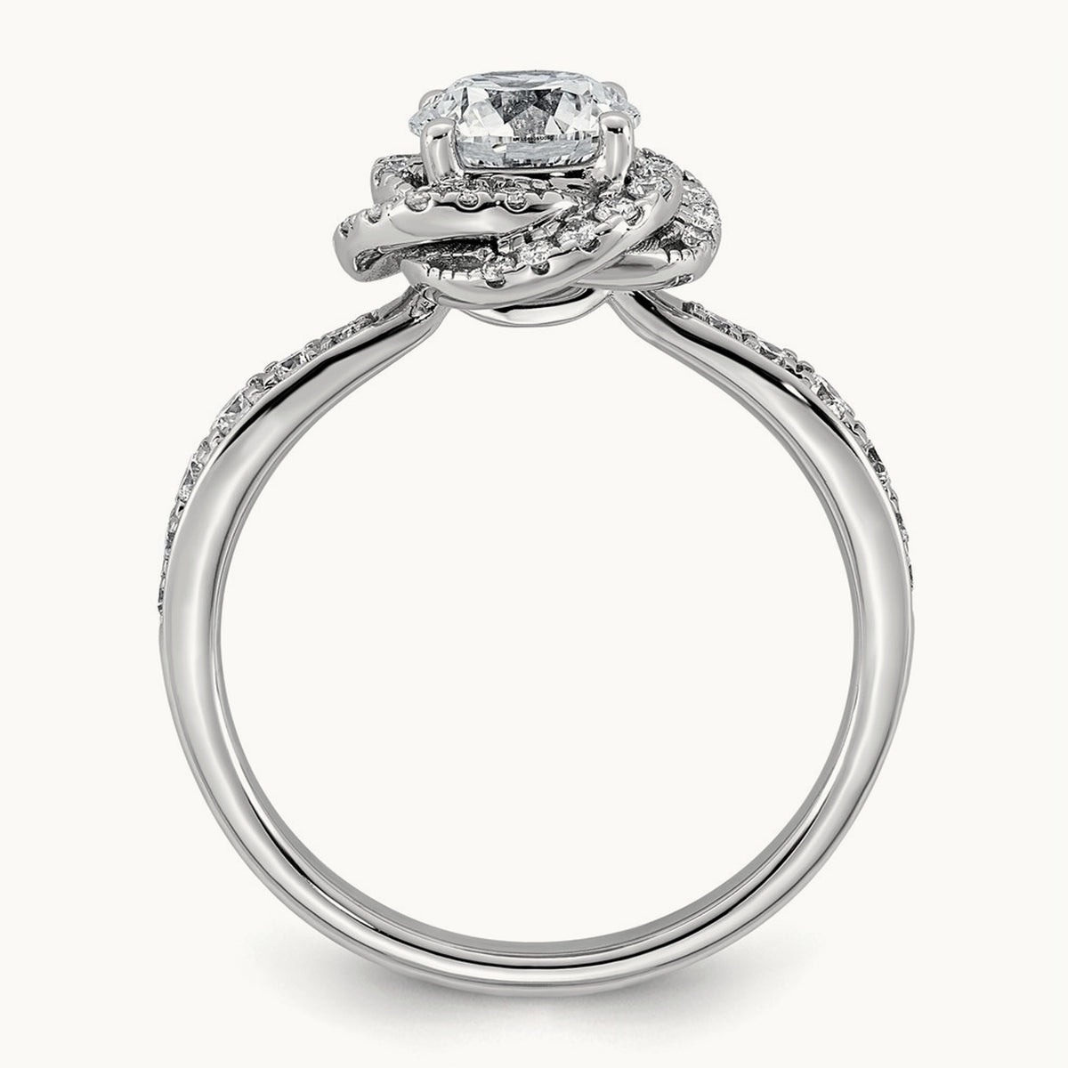 Round Center Swirl Halo Ring, 1 3/8-3 1/3 ct Lab-Grown Diamond