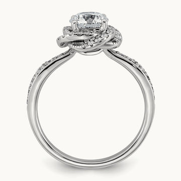 Round Center Swirl Halo Ring, 1 3/8-3 1/3 ct Lab-Grown Diamond