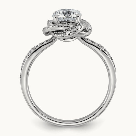 Round Center Swirl Halo Ring, 1 3/8-3 1/3 ct Lab-Grown Diamond