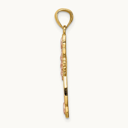 Cross Pendant, 14K Two-tone