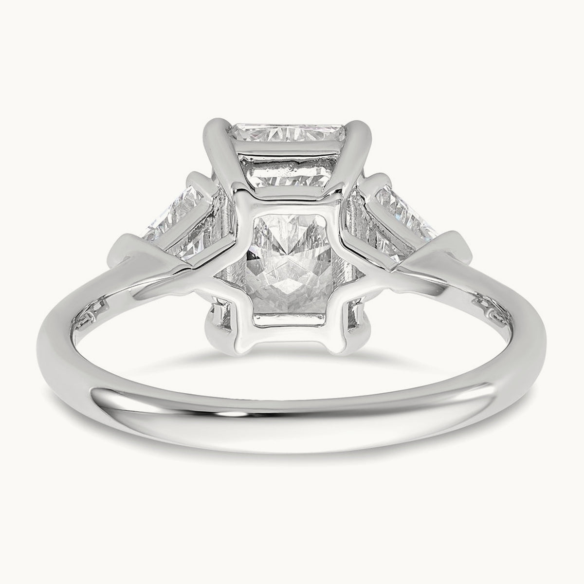 Radiant & Triangle Engagement Ring, 1.25-3.50 ct tw Lab-Grown Diamond — 2 1/2 ct, 14K White Gold