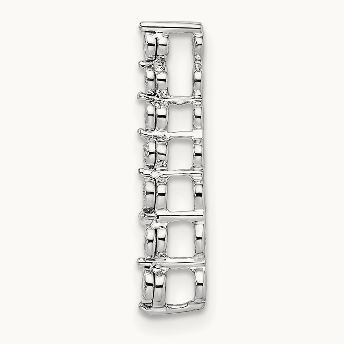 Graduating Diamond Chain Slide, 14K White Gold