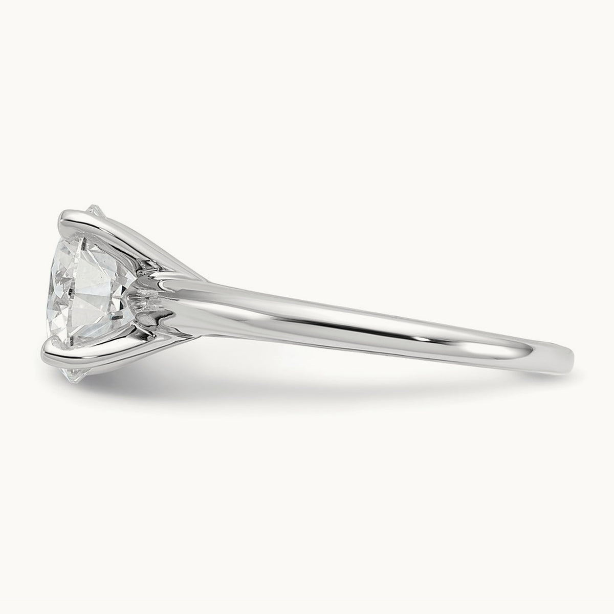 Round Solitaire Engagement Ring, 0.25-5.00 ct tw Lab-Grown Diamond — 2 1/2 ct, 14K White Gold
