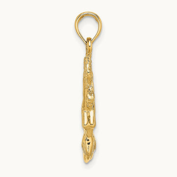 3-D Jumping Cheerleader Charm, 14K