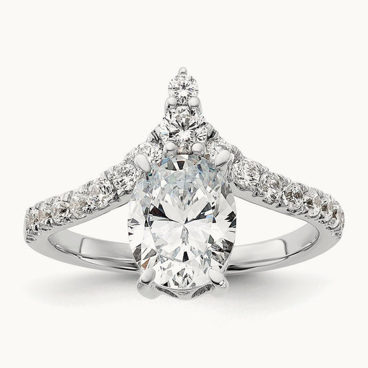 Asymmetric Oval Semi-Mount Engagement. Ring, 0.50 ct tw
